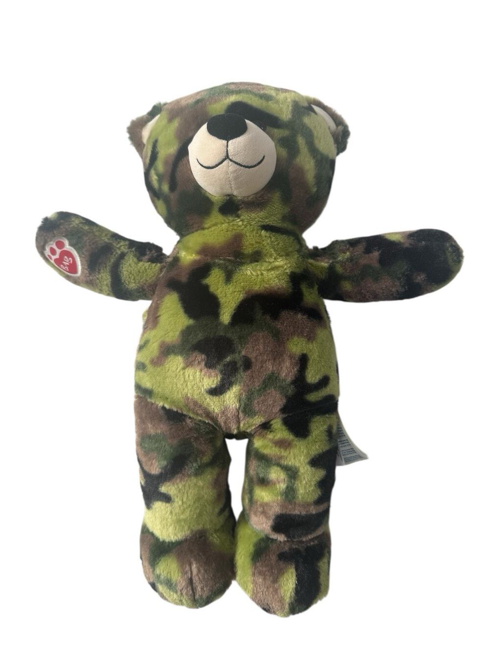 Build-A-Bear Camouflage 18" Teddy Bear Plush Stuffed Animal Military Camo Green